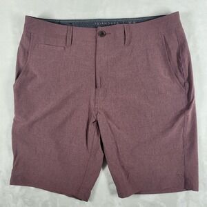 7 Diamonds Velocity Shorts Men's 36 Red Performance Slash‎ Pocket Chino Casual